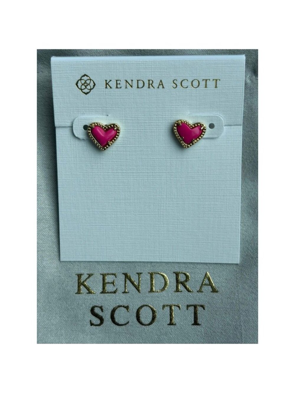 Kendra Scott pink heart earrings